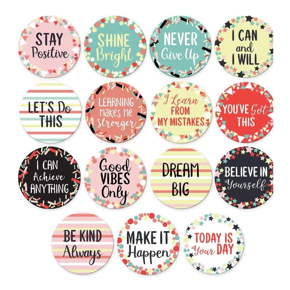 Motivational Wall Art – 30-Pack Inspirational Classroom or Nursery Decor